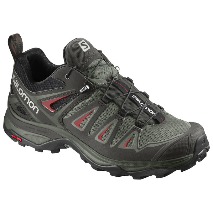 SALOMON X ULTRA 3 W Philippines - Women's Hiking Shoes - Black/Olive | 839712-QSI